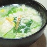 小松菜入りかき玉中華スープ